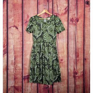 LulaRoe Green Amelia Day Dress M